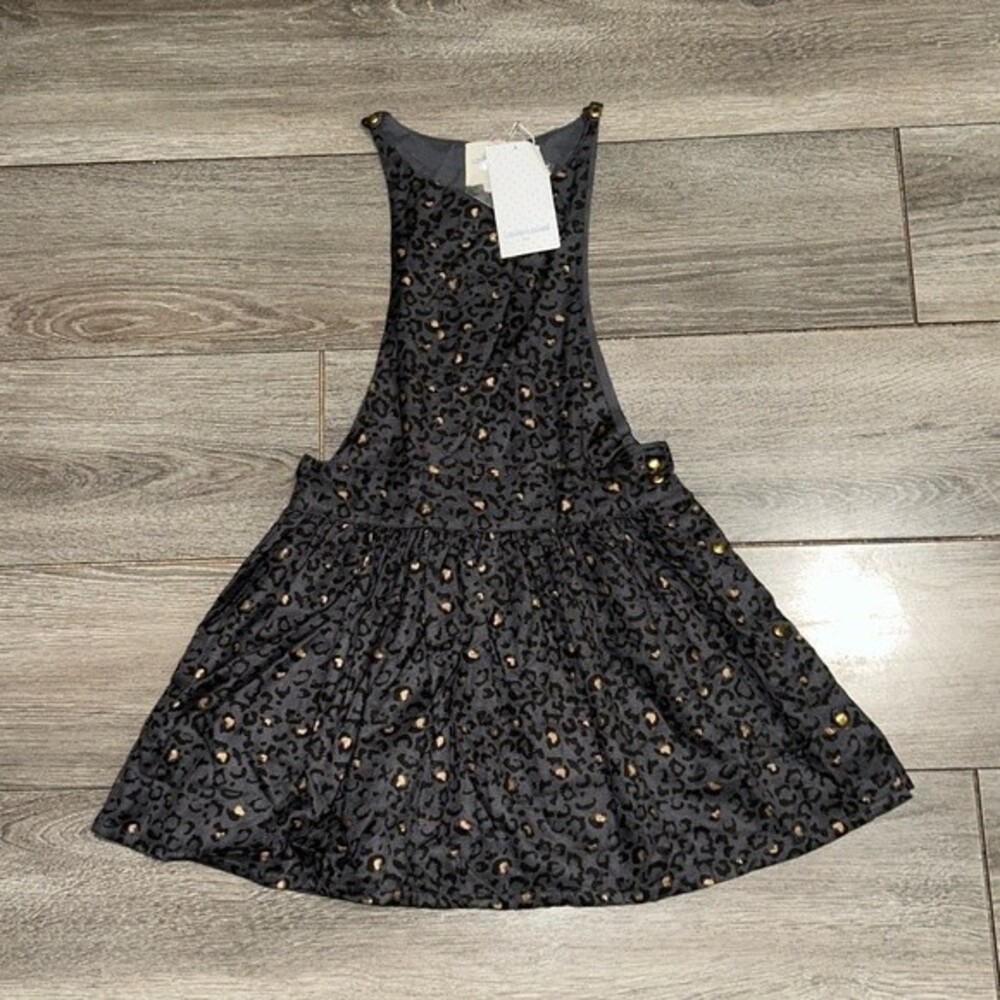 Louise Louise European Twill Grey Leopard Pinafore New Girls Holiday